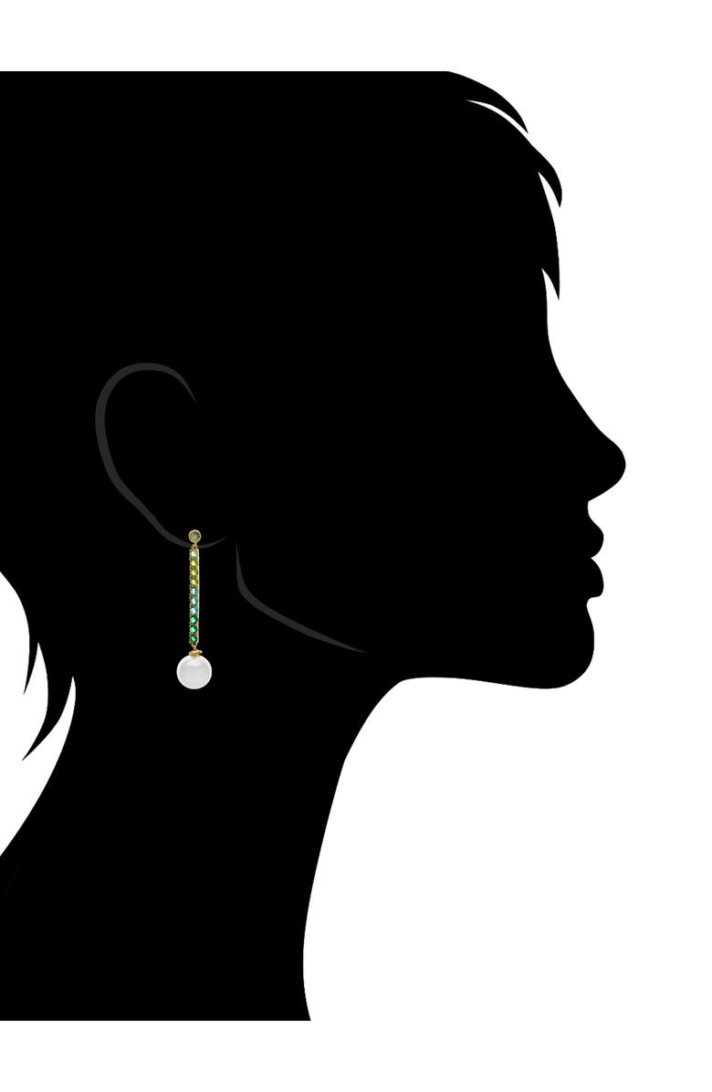 RIVKA FRIEDMAN Cubic Zirconia & Faux Pearl Drop Earrings, Alternate, color, Emerald/ Pearl
