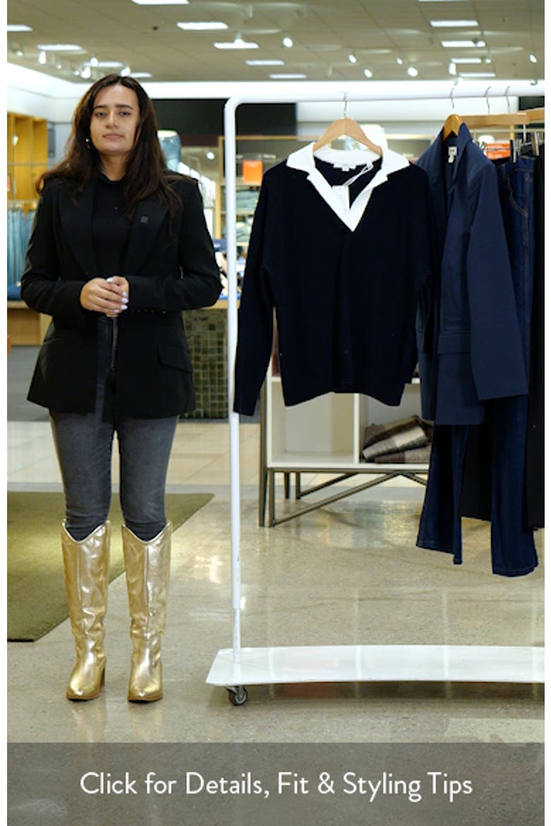 Wool & Cashmere Contrast Johnny Collar Sweater video