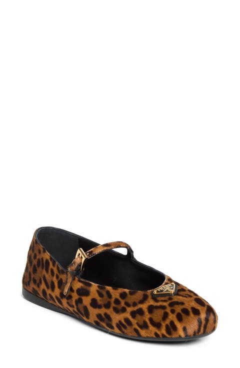 Logo Genuine Calf Hair Mary Jane