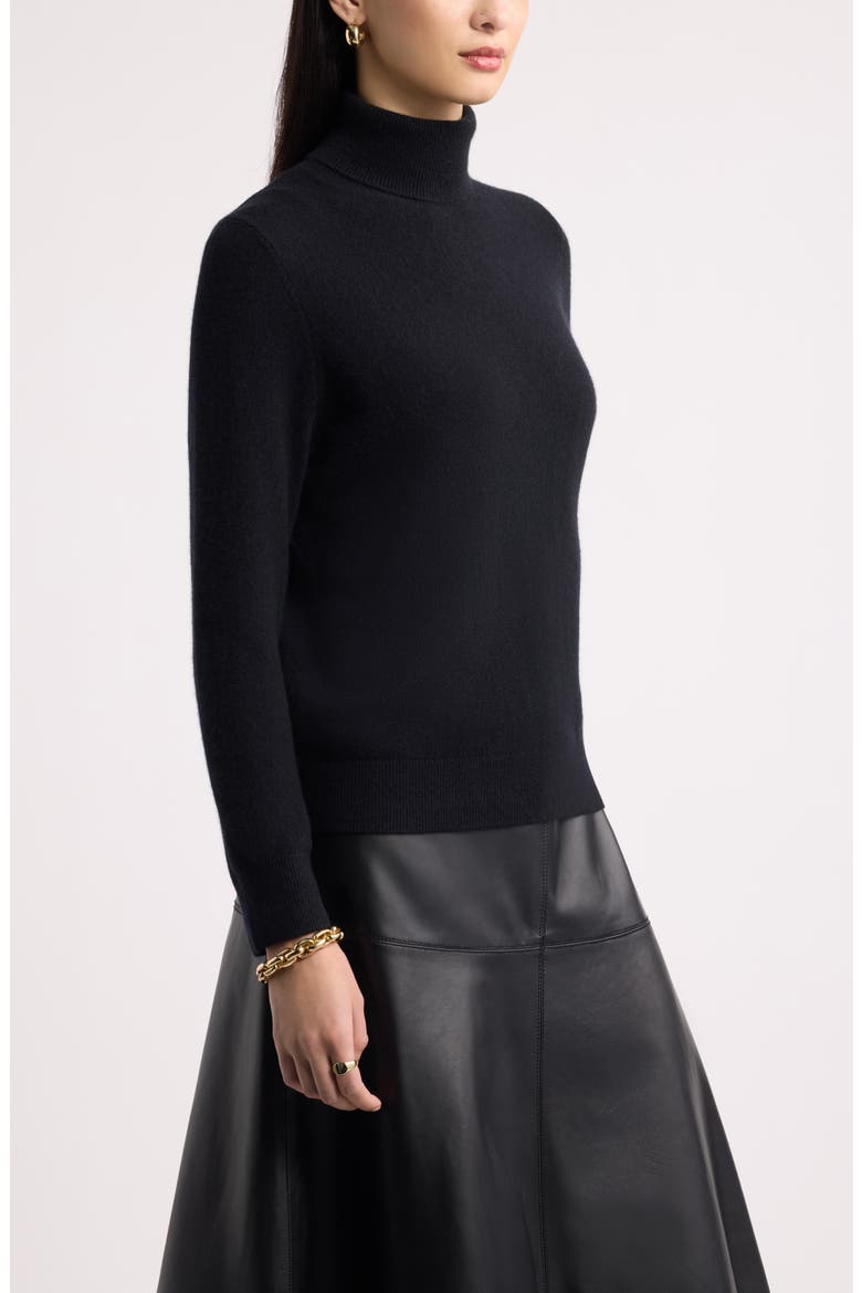 Classic Cashmere Turtleneck Sweater, Alternate, color, BLACK ROCK