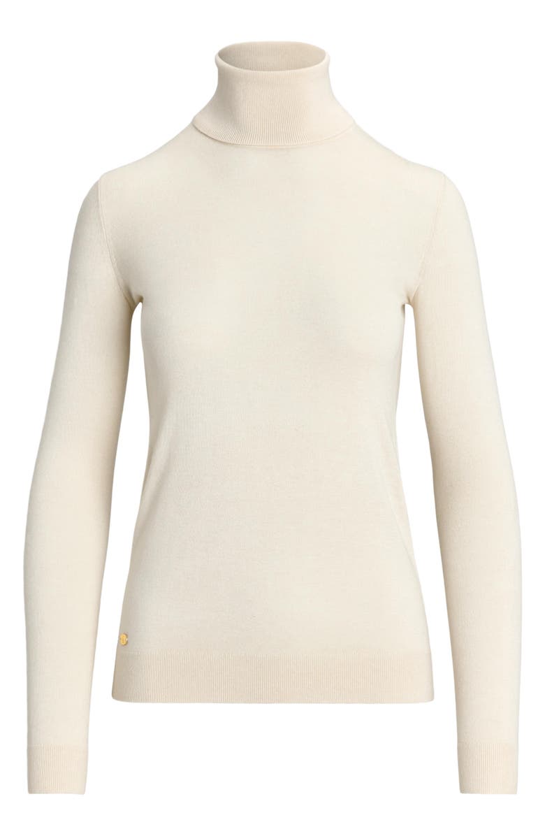 Lauren Ralph Lauren Ribbed Turtleneck Sweater, Alternate, color, Mascarpone Cream