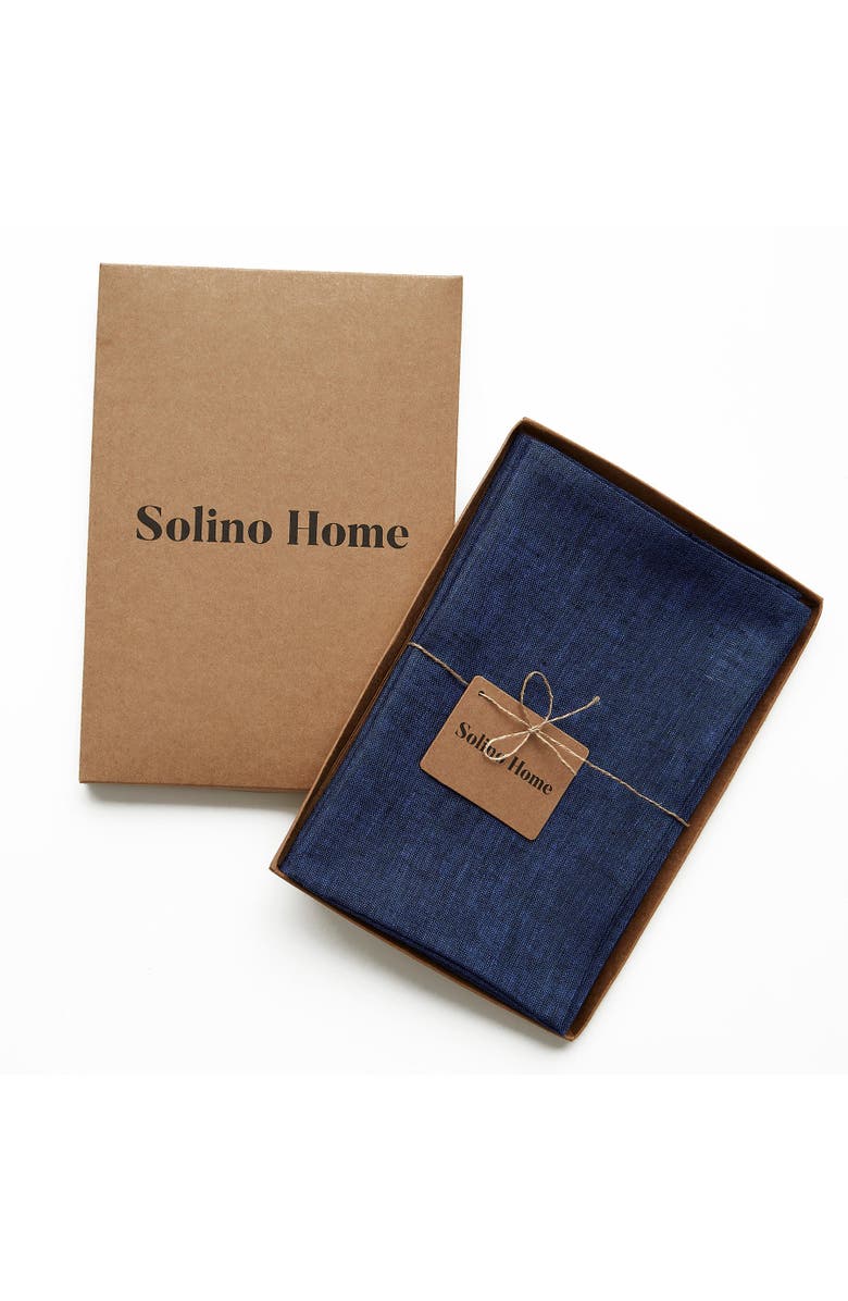 Solino Home Linen Dinner Napkins - Athena, 20" x 20", Alternate, color, Chambray Navy