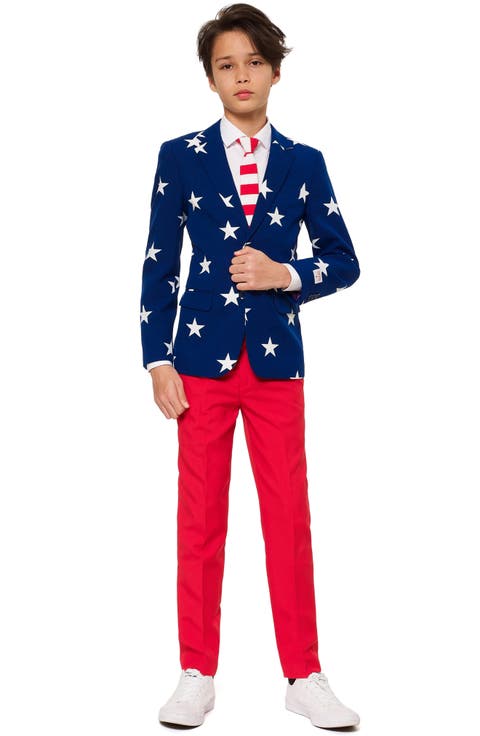Stars & Stripes Two-Piece Suit with Tie