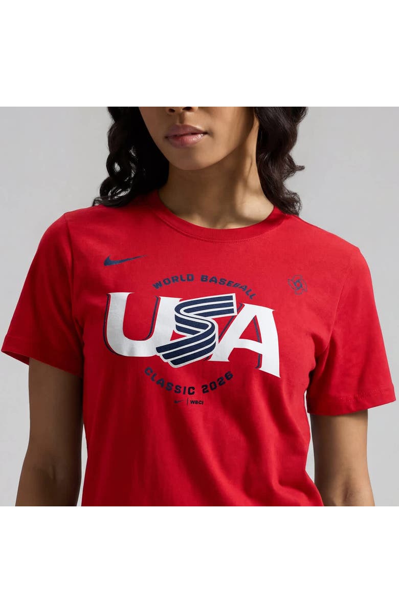 Nike Women's Nike  Red USA Baseball 2026 World Baseball Classic Script T-Shirt, Alternate, color, Red