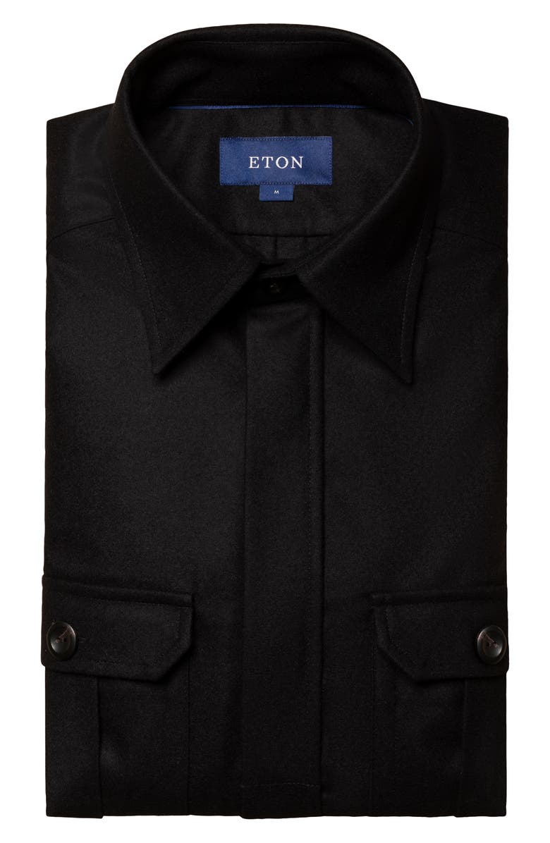 Eton Wool & Cashmere Twill Overshirt, Alternate, color, 