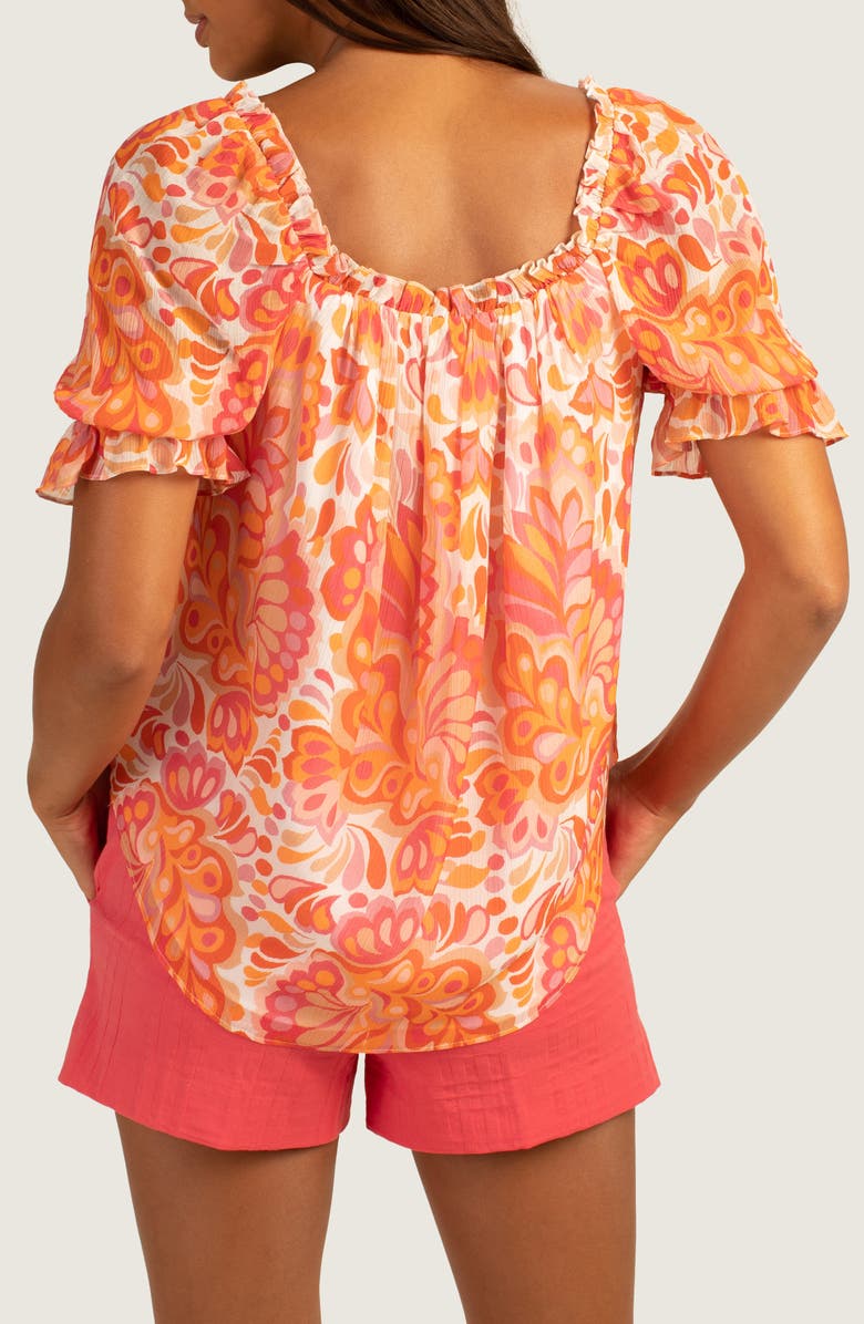 Trina Turk Sophia 2 Ruffled Top, Alternate, color, Slushie Multi
