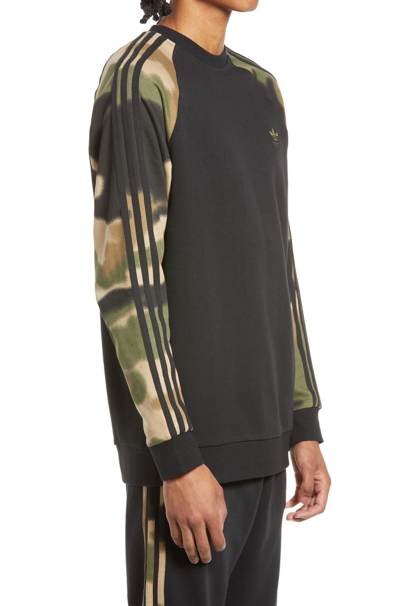 adidas Originals Men's Camo Stripes Crewneck Sweatshirt, Alternate, color,