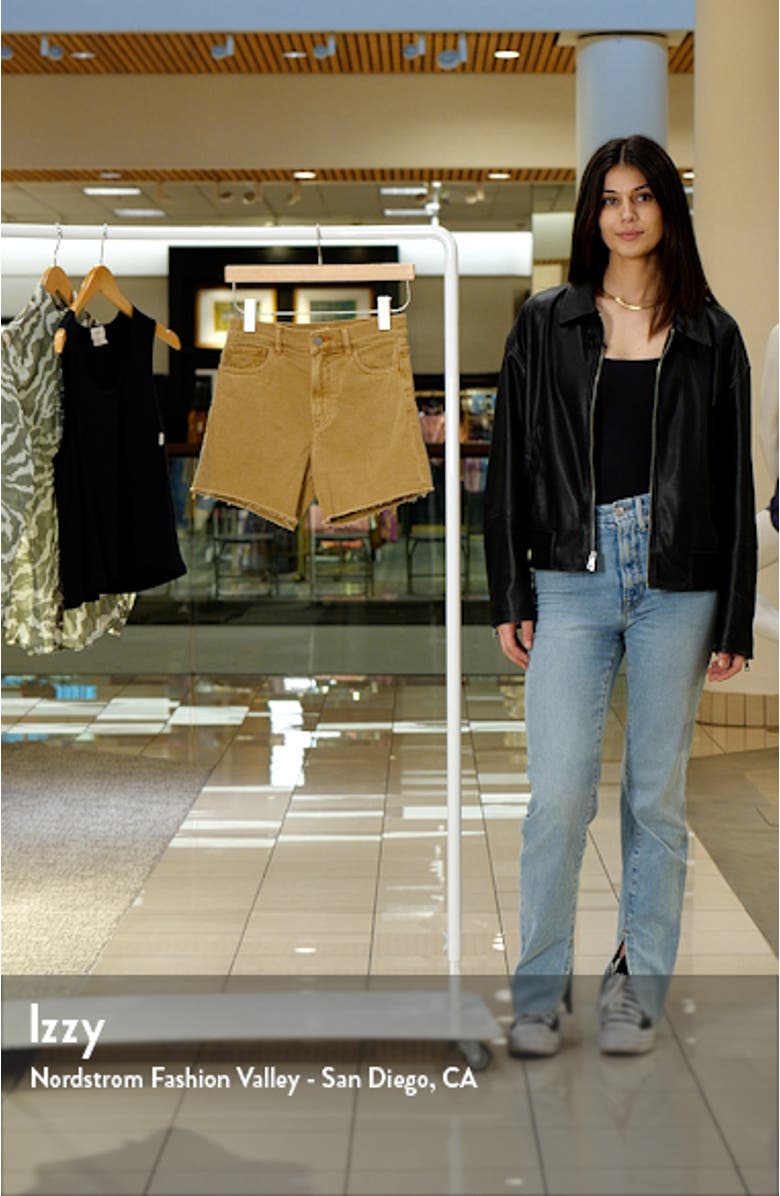 Raw Edge Sunwashed Stretch Denim Shorts, sales video thumbnail