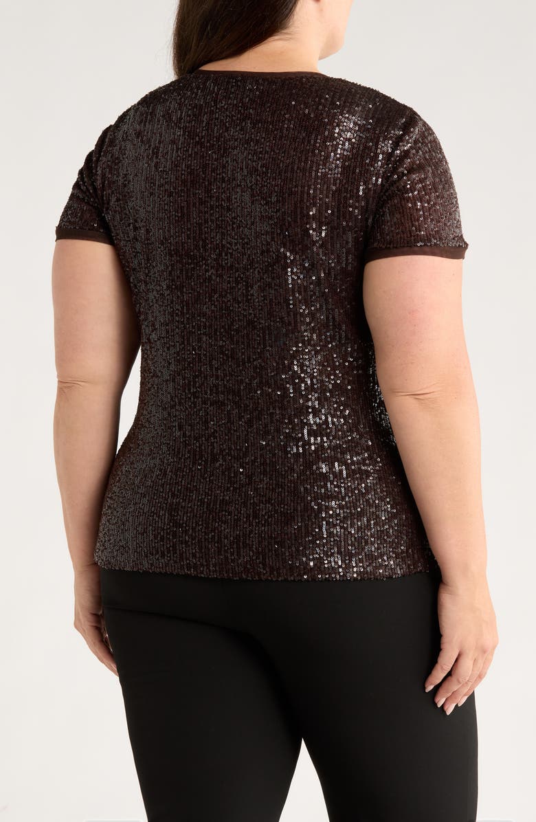 Anne Klein Short Sleeve Sequin Top, Alternate, color, 