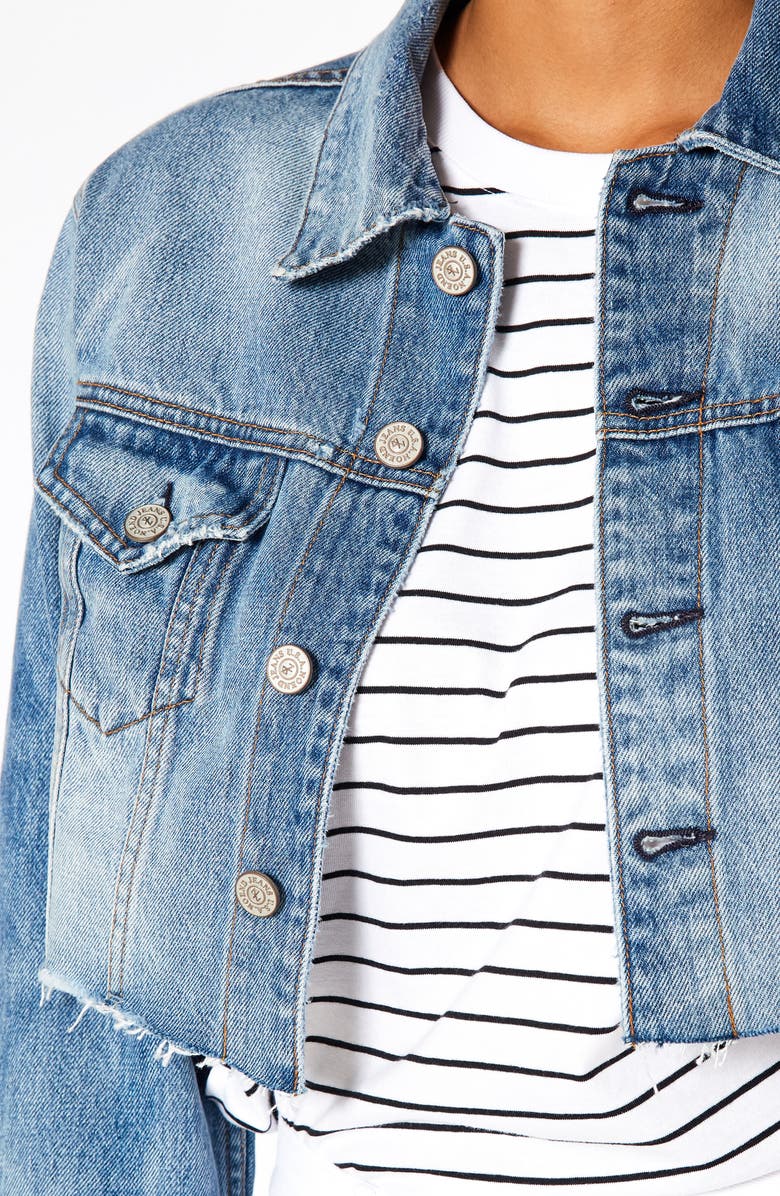 NOEND Trace Crop Denim Jacket, Alternate, color,