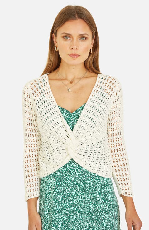 Crochet Cotton Twisted Bolero Cardigan