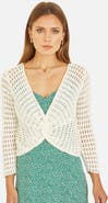Yumi Crochet Cotton Twisted Bolero Cardigan