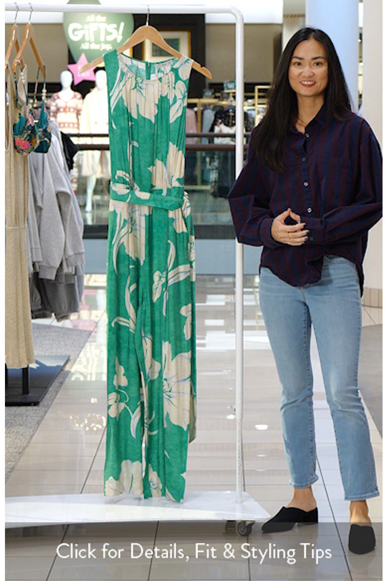 Belted Sleeveless Wide Leg Jumpsuit video