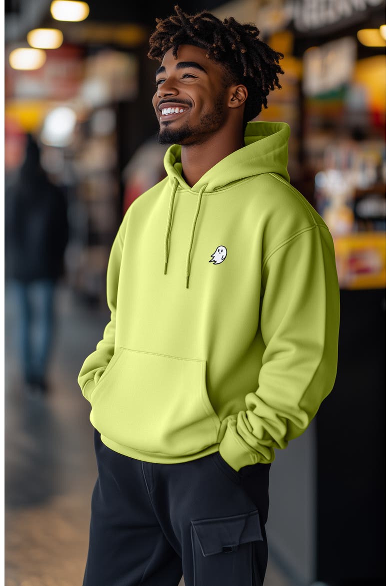 Ghost Fleece Hoodie, Alternate, color, Safety Green