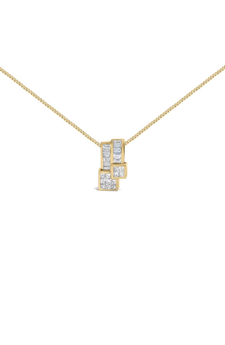 Haus of Brilliance 14K Yellow Gold 1 1/2 cttw Diamond Geometric Pendant Necklace, Main, color, Yellow