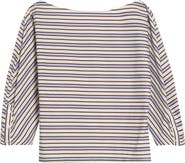 Lela Rose Stripe Dolman Sleeve Cotton Top