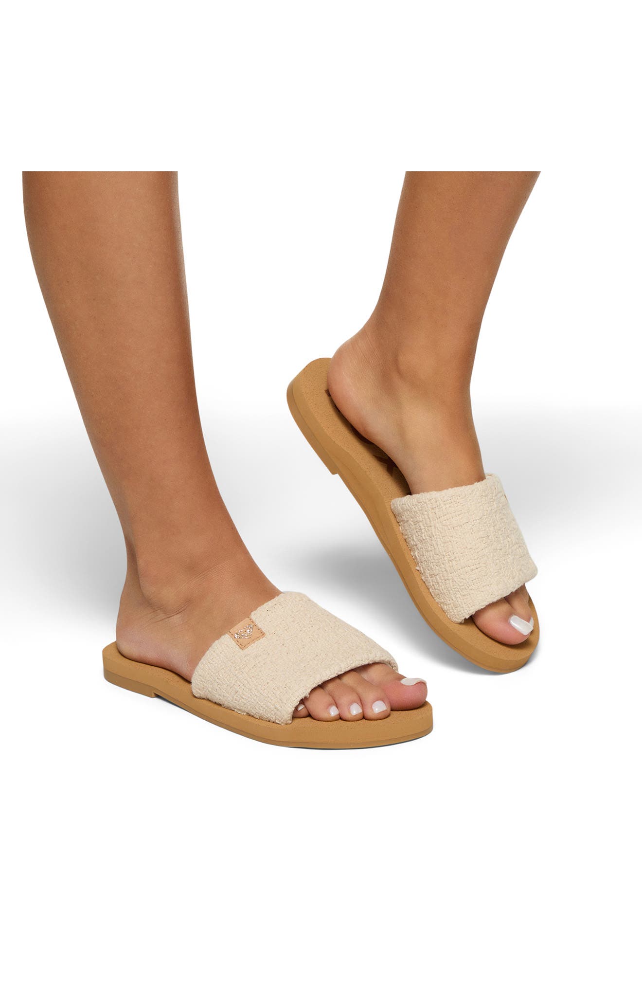 Roxy Amalfi Coast Slide Sandal, Alternate, color, Natural
