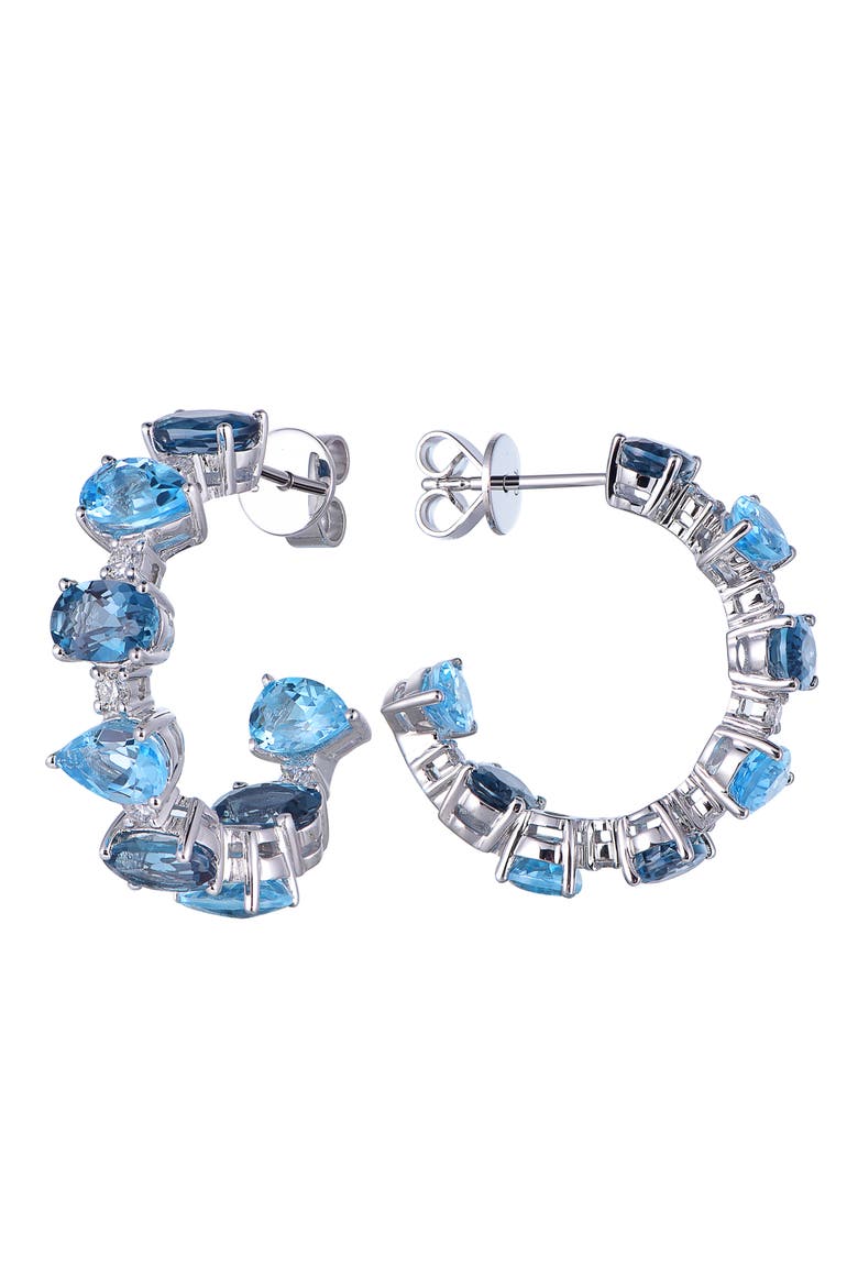 Swiss Blue & London Blue Topaz Earrings with Diamonds, Alternate, color, London Blue & Swiss Blue