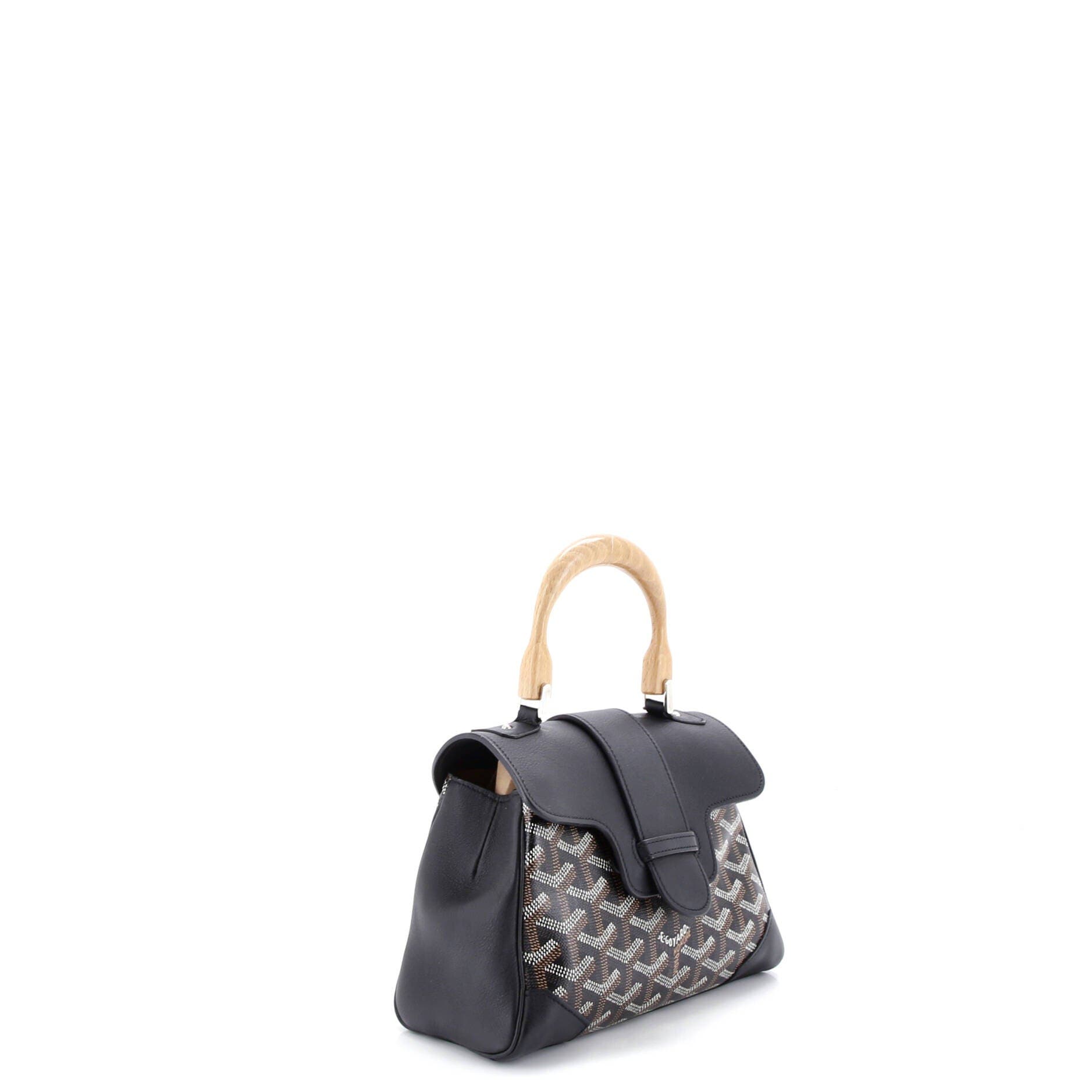 Pre-Owned Goyard Saigon Top Handle Bag Coated Canvas with Leather Mini, Alternate, color, 