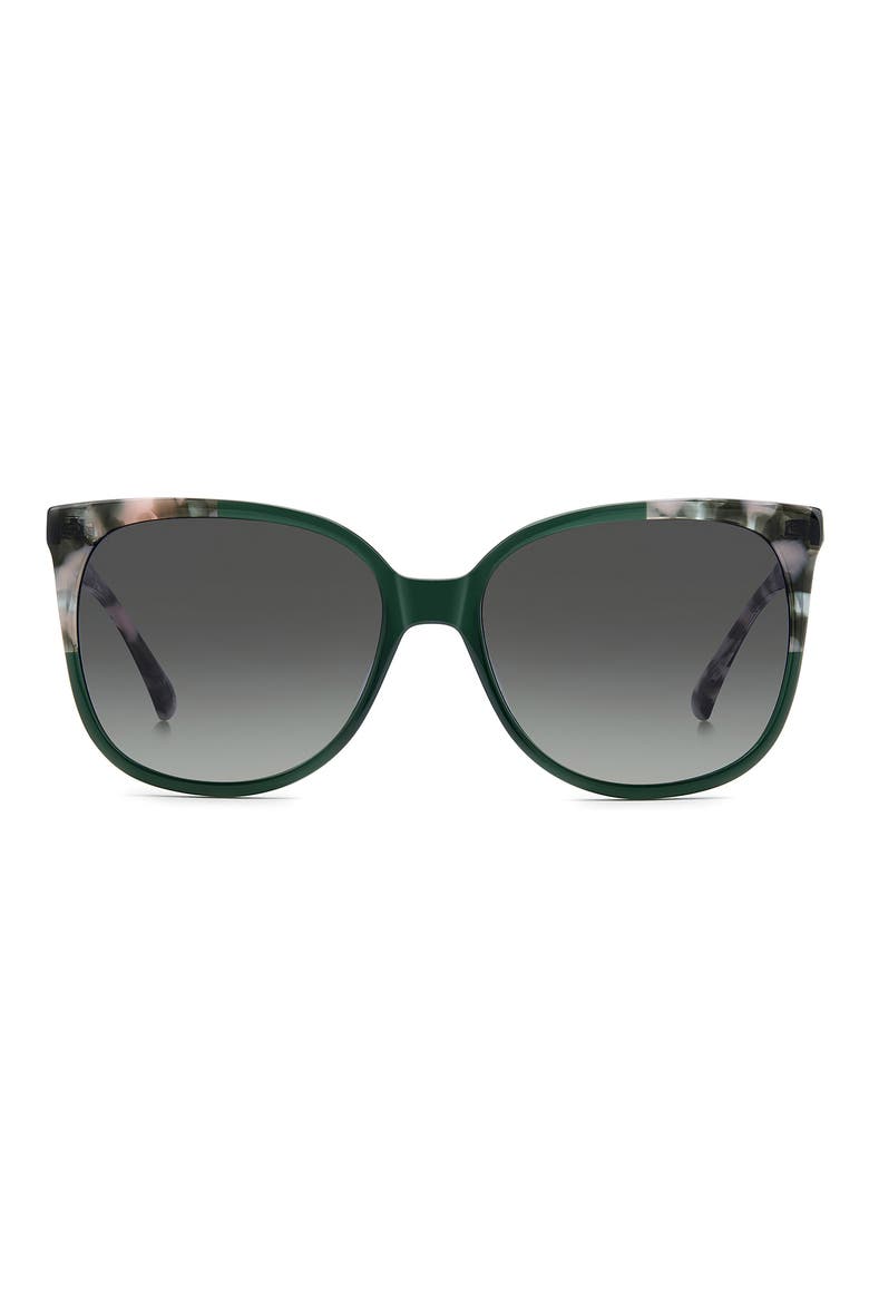 Kaysie 58mm Gradient Square Sunglasses, Main, color, GREEN/ DARK GREY SF