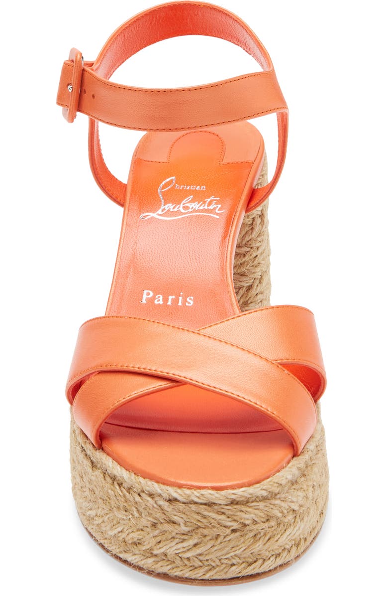 Christian Louboutin Calakala Espadrille Platform Sandal, Alternate, color, Magma