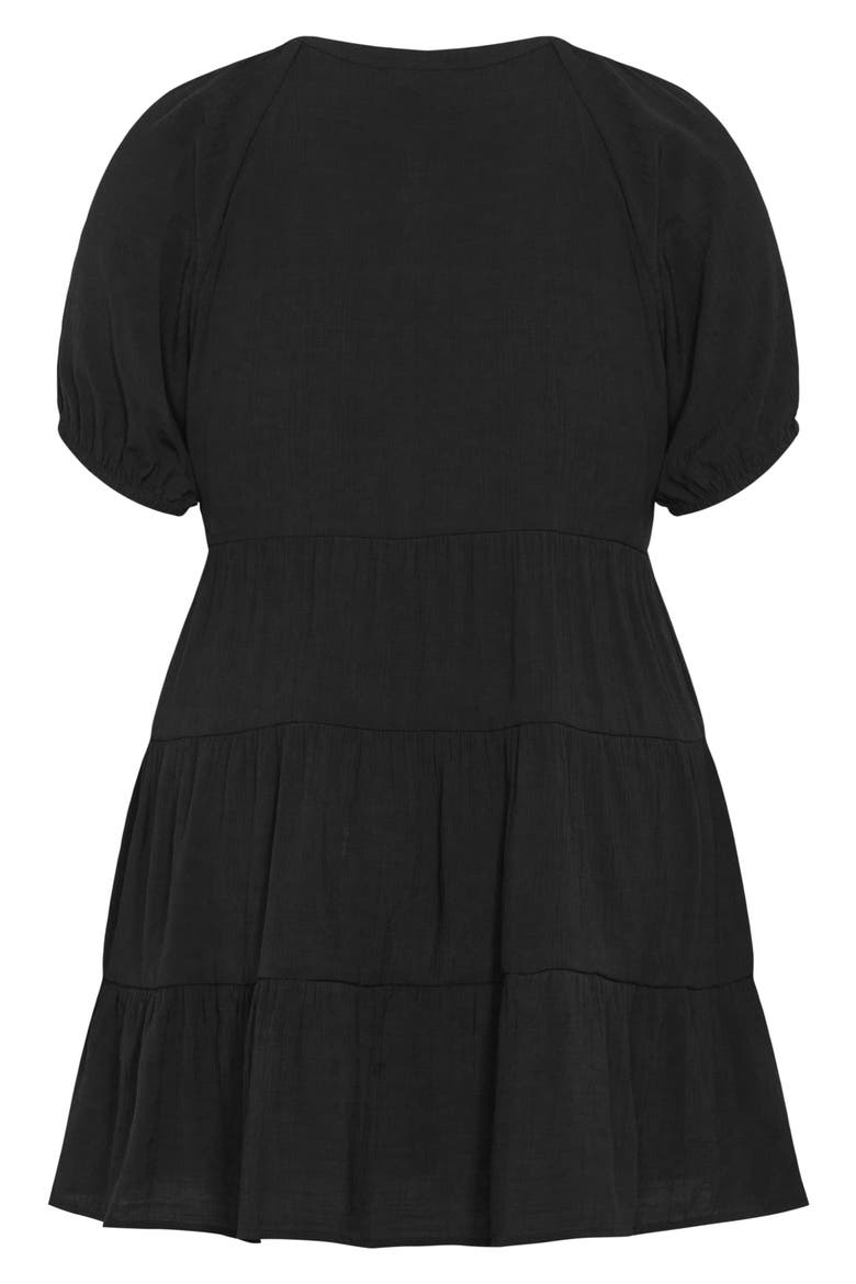 Kara Tiered Minidress, Alternate, color, BLACK