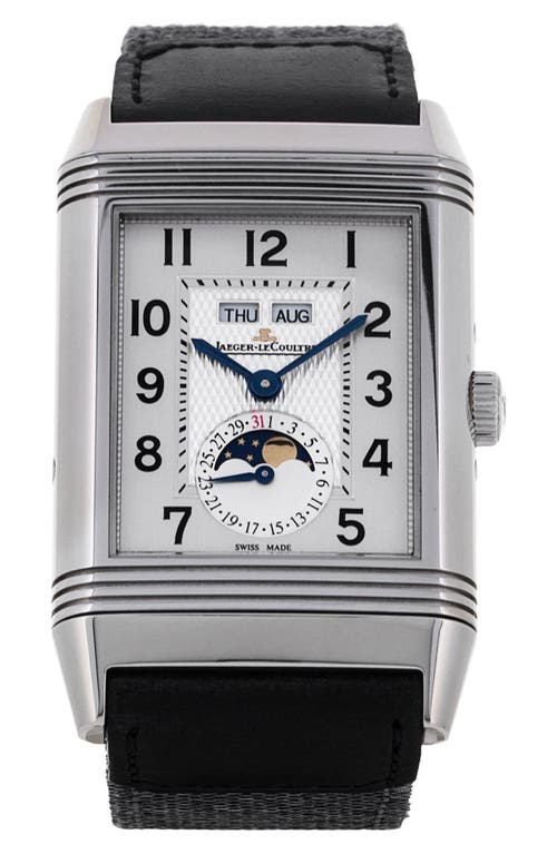 Watchfinder & Co. Jaeger-lecoultre  2019 Reverso Grande Calendar Webbing Strap Watch, 30mm In Silver