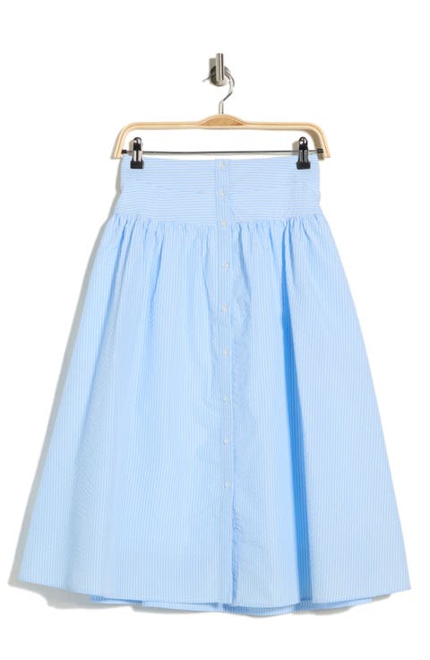 Seersucker Midi Skirt