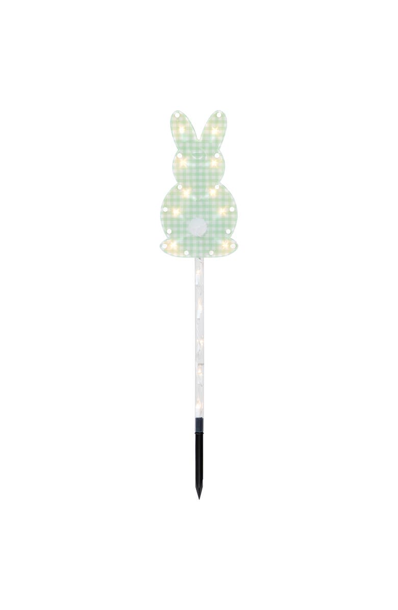 Northlight Lighted Plaid Easter Bunny Outdoor Pathway Markers - 28.5" - Set of 4, Alternate, color, Black