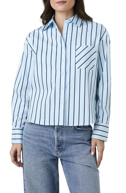 Boxy Stripe Button-Up Shirt