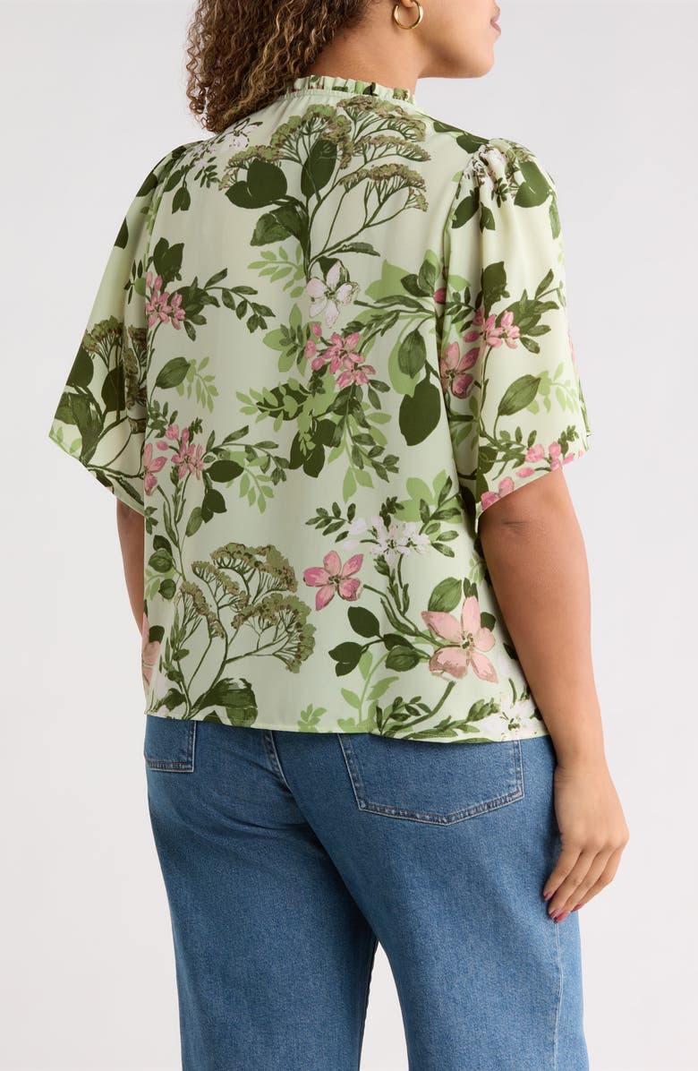 SUGARLIPS Zane Floral Bryn Button Up Top, Alternate, color, Green/ Pink Multi
