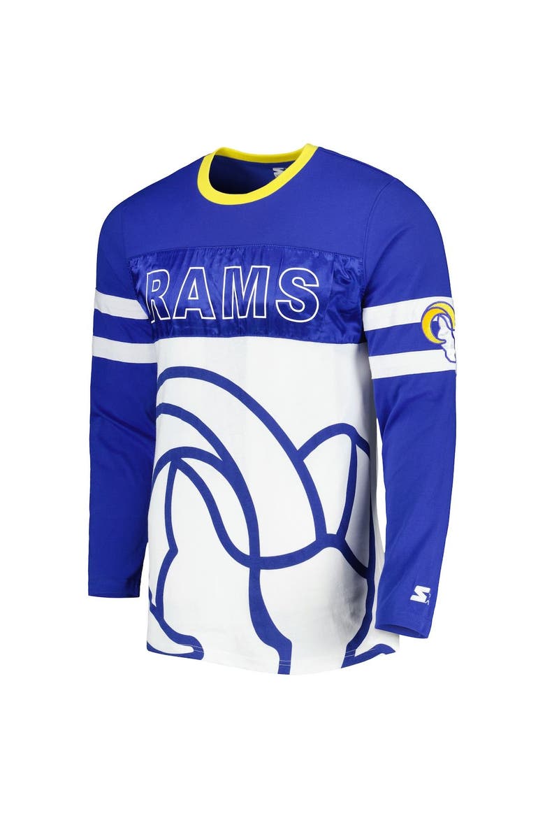Men's Starter Royal/White Los Angeles Rams Halftime Long Sleeve T-Shirt, Alternate, color, Royal
