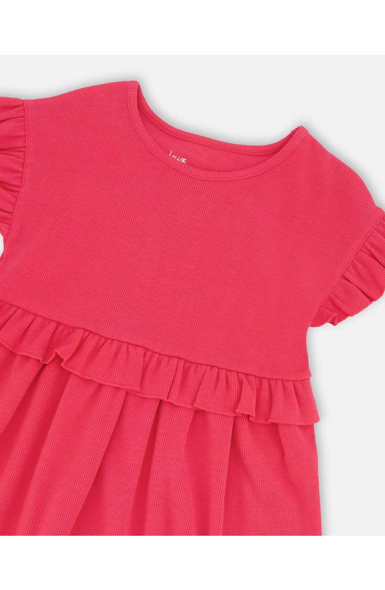 Deux par Deux Cotton Rib Short Sleeve Dress, Alternate, color, Pink