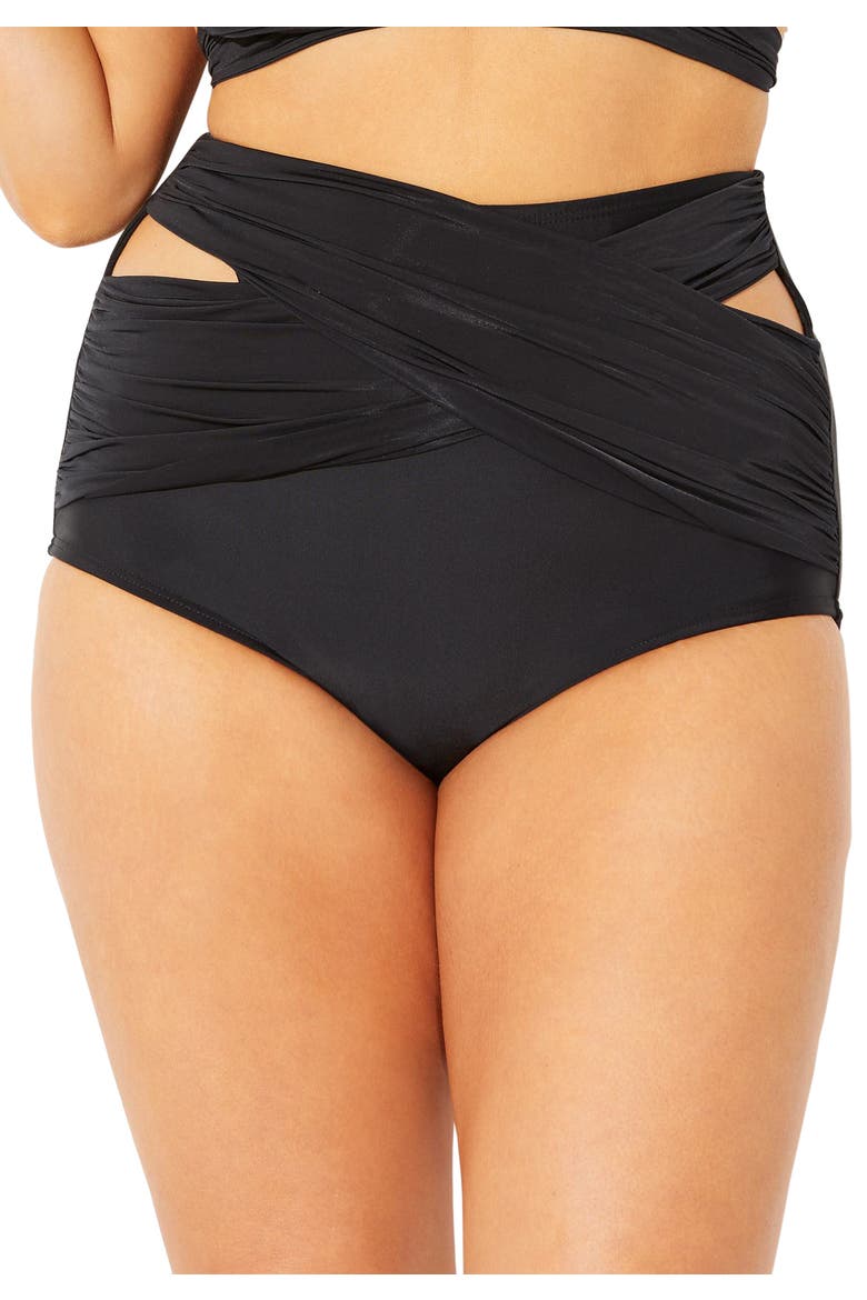 Crisscross Wrap Bikini Bottom, Main, color, Black