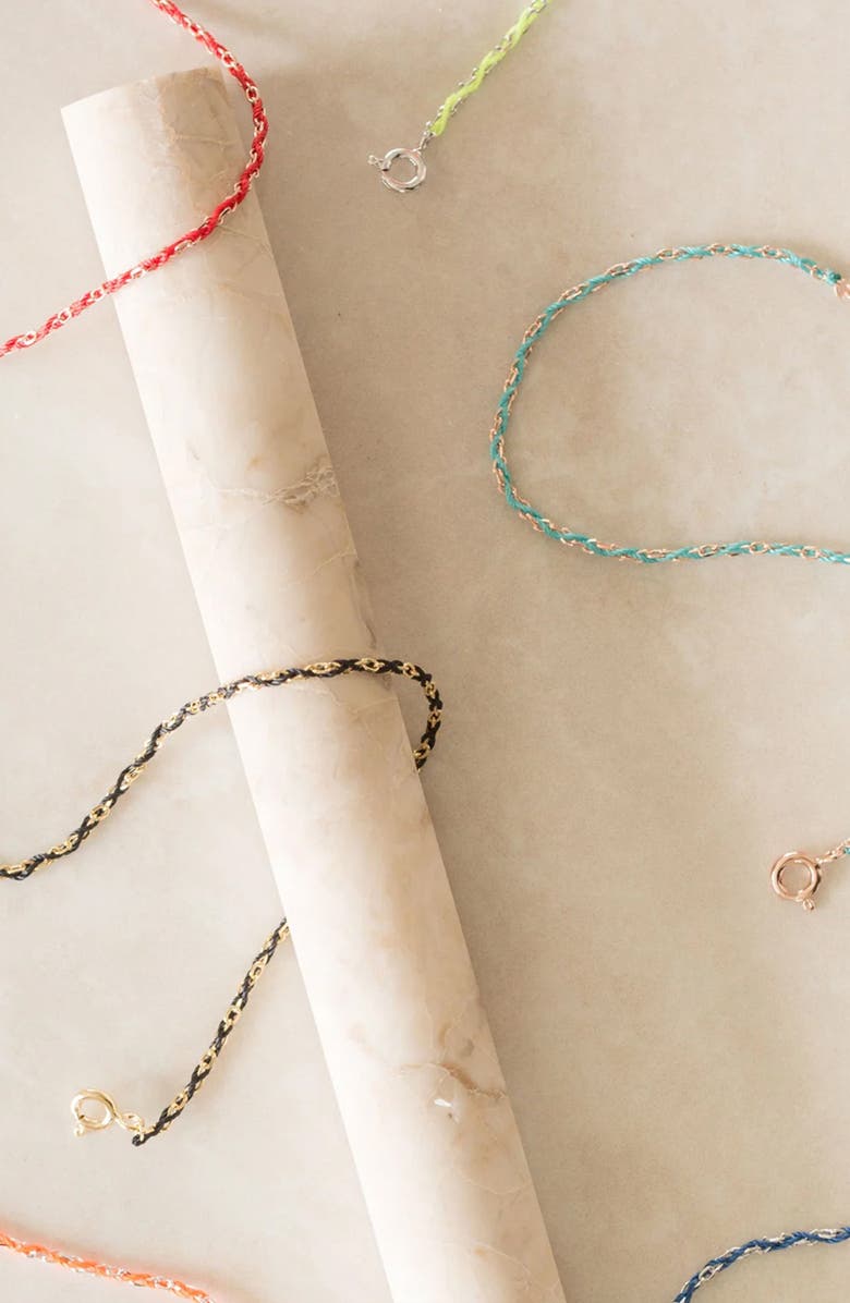 Bearfruit Jewelry Sterling Silver 18k Gold Plated Katarina Bracelet Dainty Trendy, Alternate, color, Black