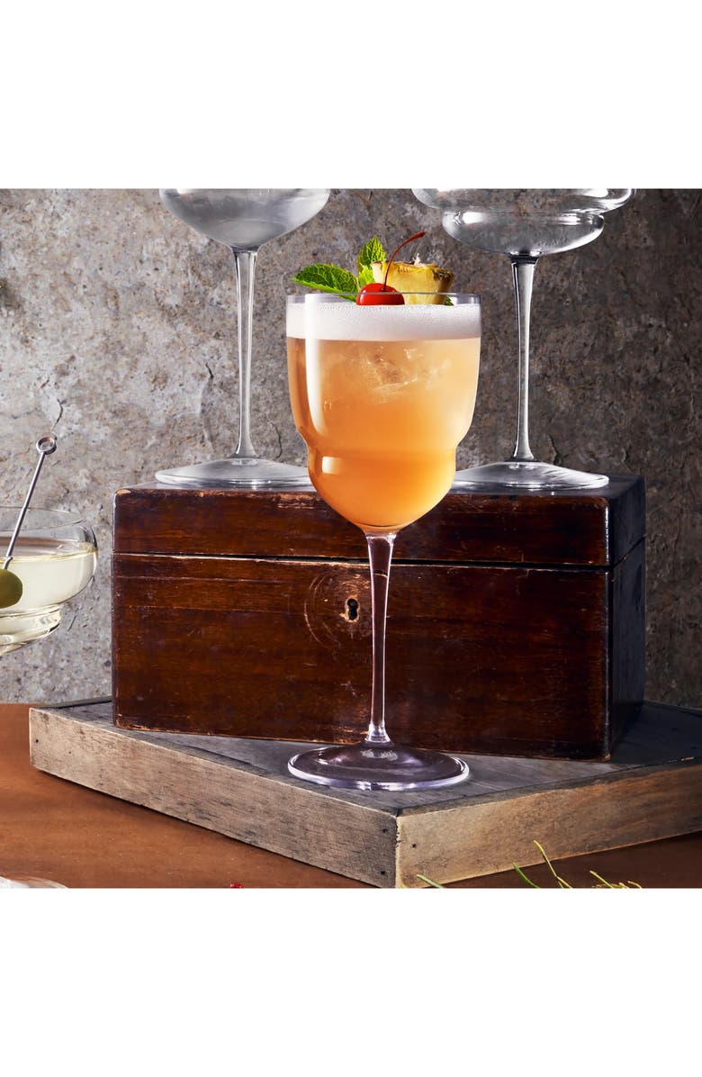 Luigi Bormioli Barracuda Backdoor '20s Set of 4 Cocktail Glasses, Alternate, color, Clear