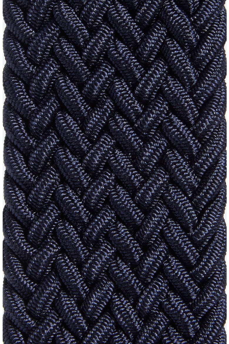 Stretch Braided Belt, Alternate, color, NAVY KNIT
