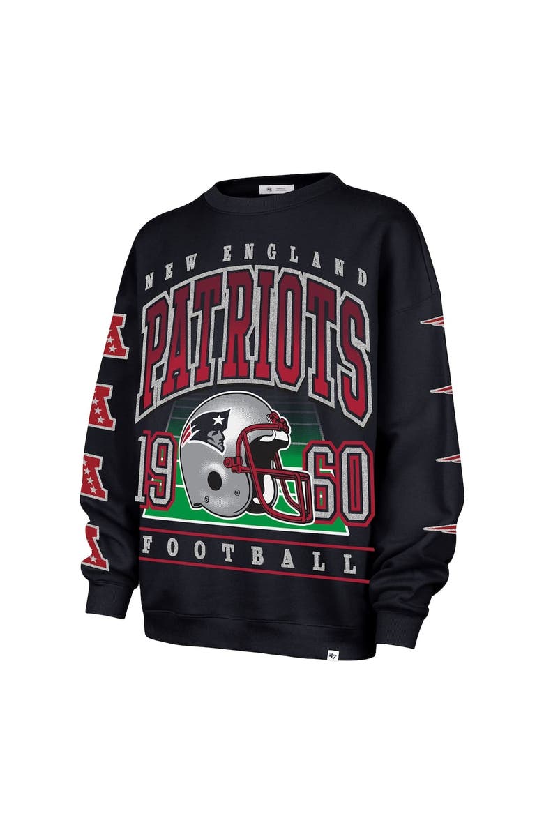 '47 Women's '47  Navy New England Patriots Go Big Oversized Pullover Sweatshirt, Alternate, color, Navy