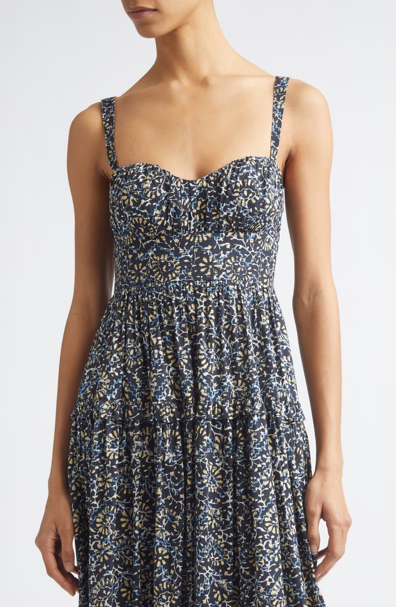 Ulla Johnson Ophelia Floral Print Sleeveless Tiered Maxi Dress, Alternate, color, Midnight Bloom
