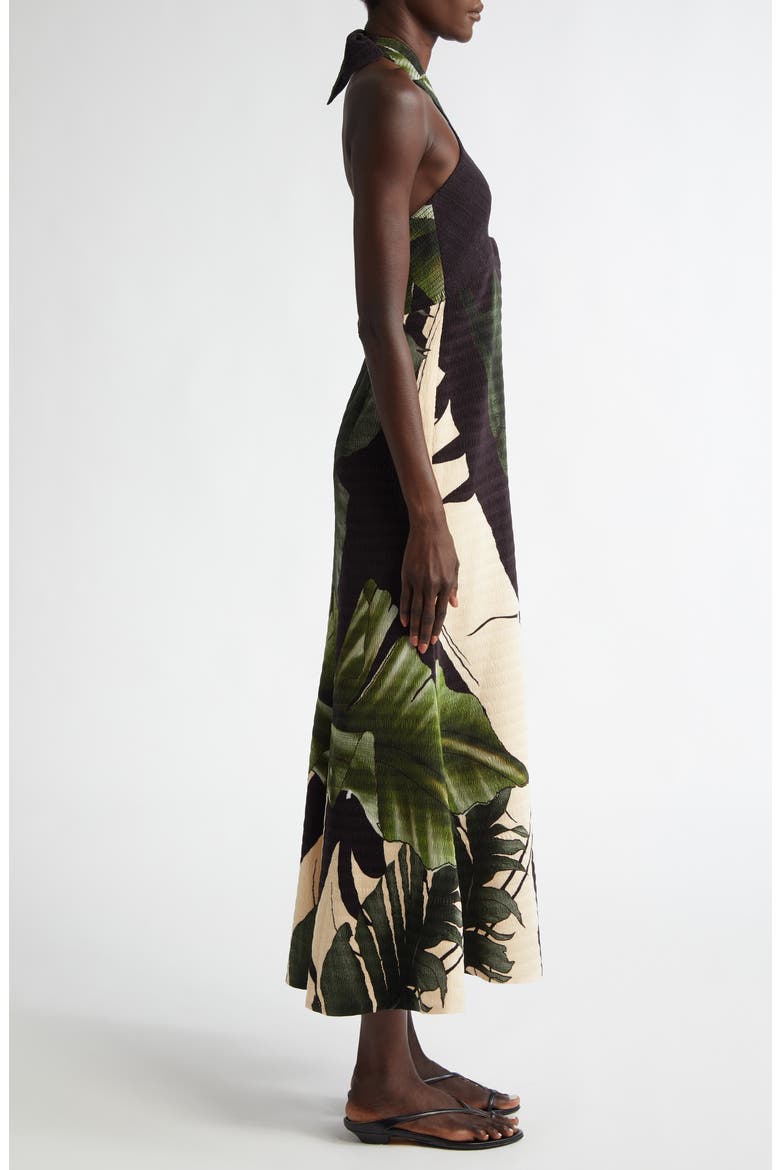 Elegant Expedition Halter Dress, Alternate, color, PALM SHADOWS/ GREEN/ ECRU