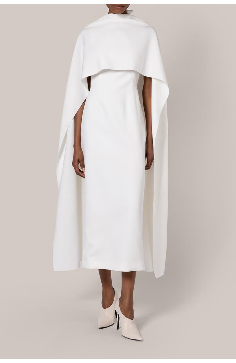 Roksanda Elina Crepe Bridal Dress, Alternate, color, Ivory