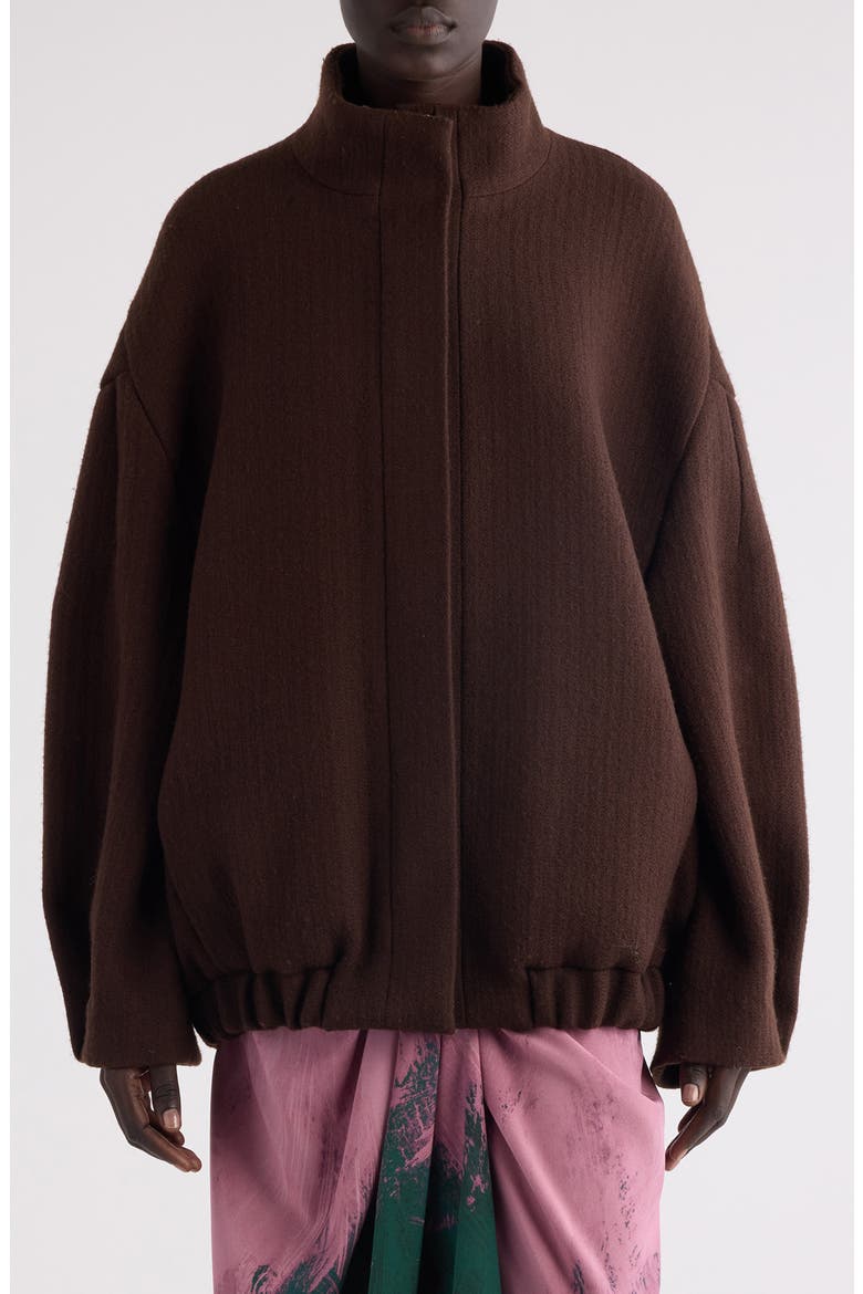 Voles Oversize Wool Jacket, Main, color, BROWN