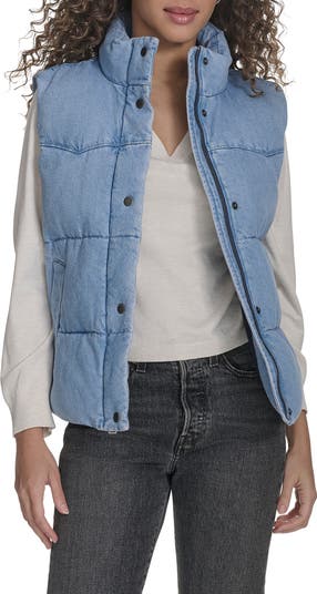 Western Denim Puffer Vest