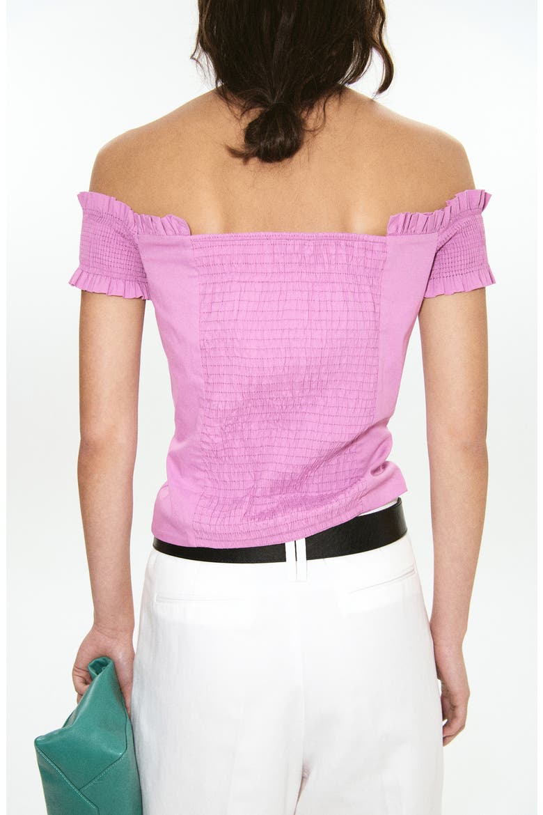 Starring Hailey Bieber Dreyfus Off the Shoulder Shirt, Alternate, color, PASTEL PINK