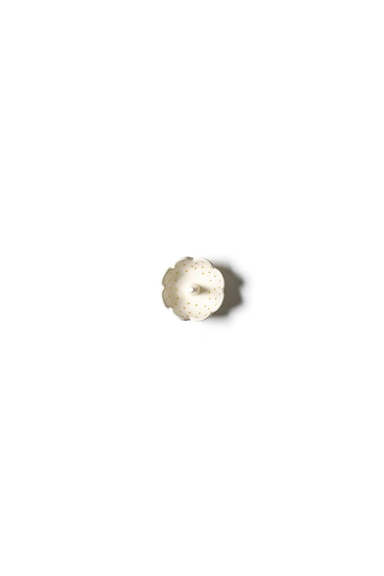 Gold Swiss Dot Scallop Ring Dish, Alternate, color, White