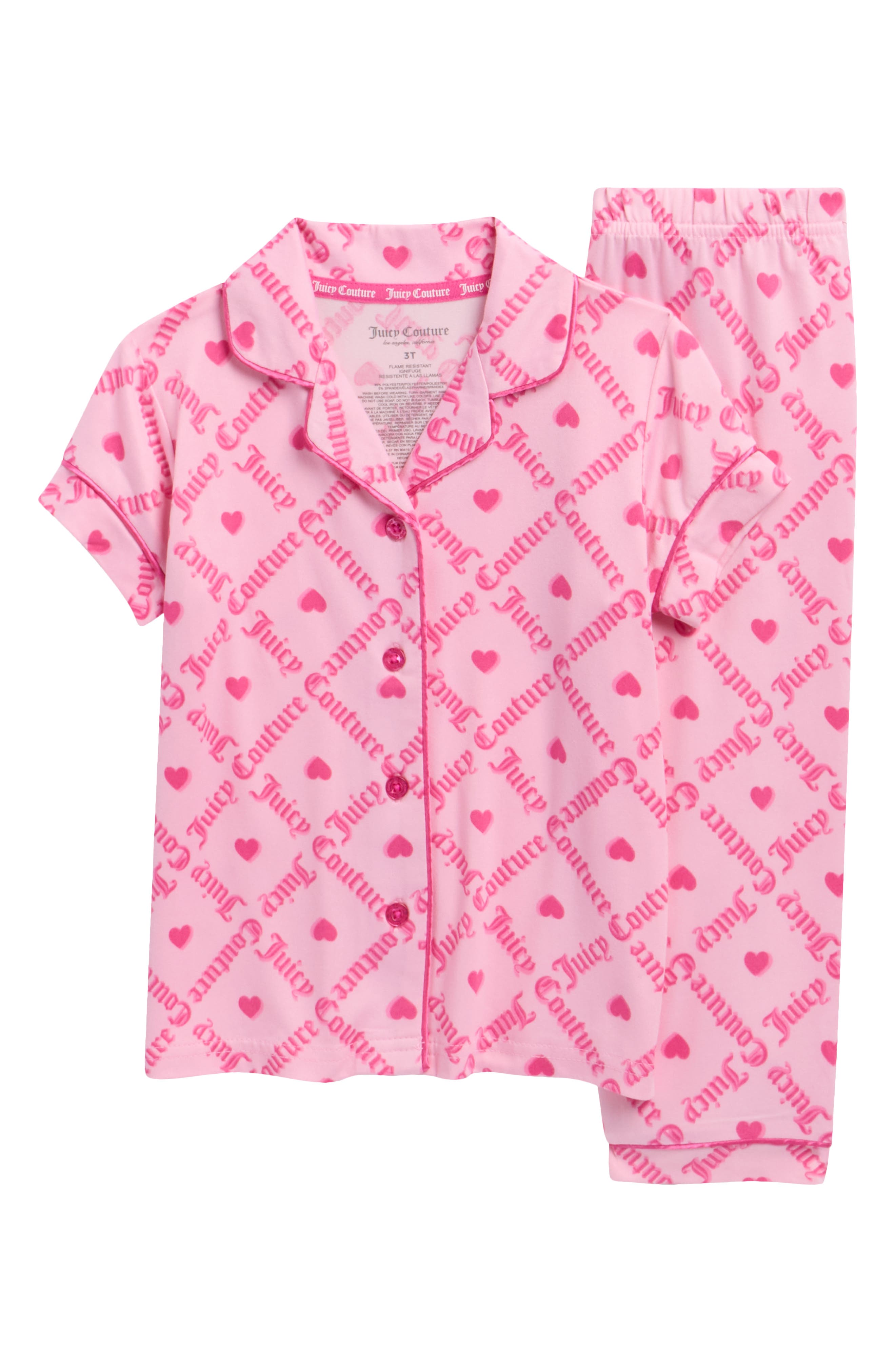 Juicy Couture Kids' Logo Print Two-Piece Pajamas