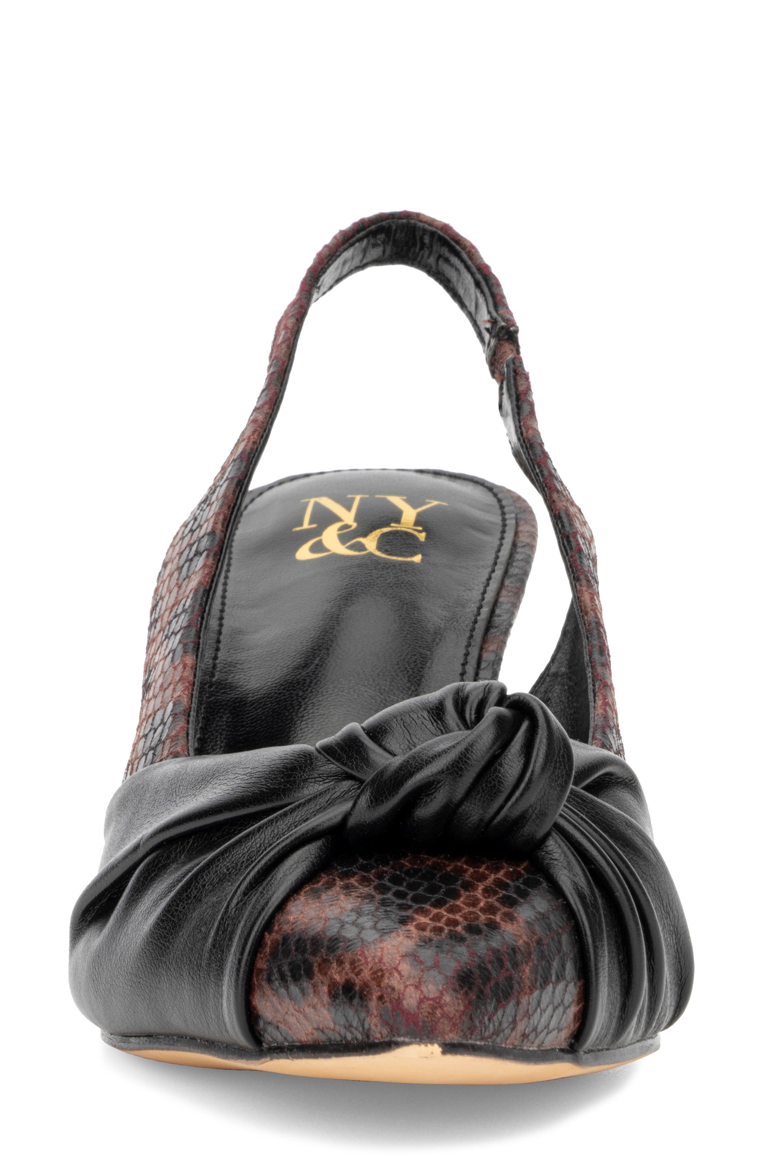 NEW YORK AND COMPANY Laura Slingback Pump, Alternate, color, Black/ Brown