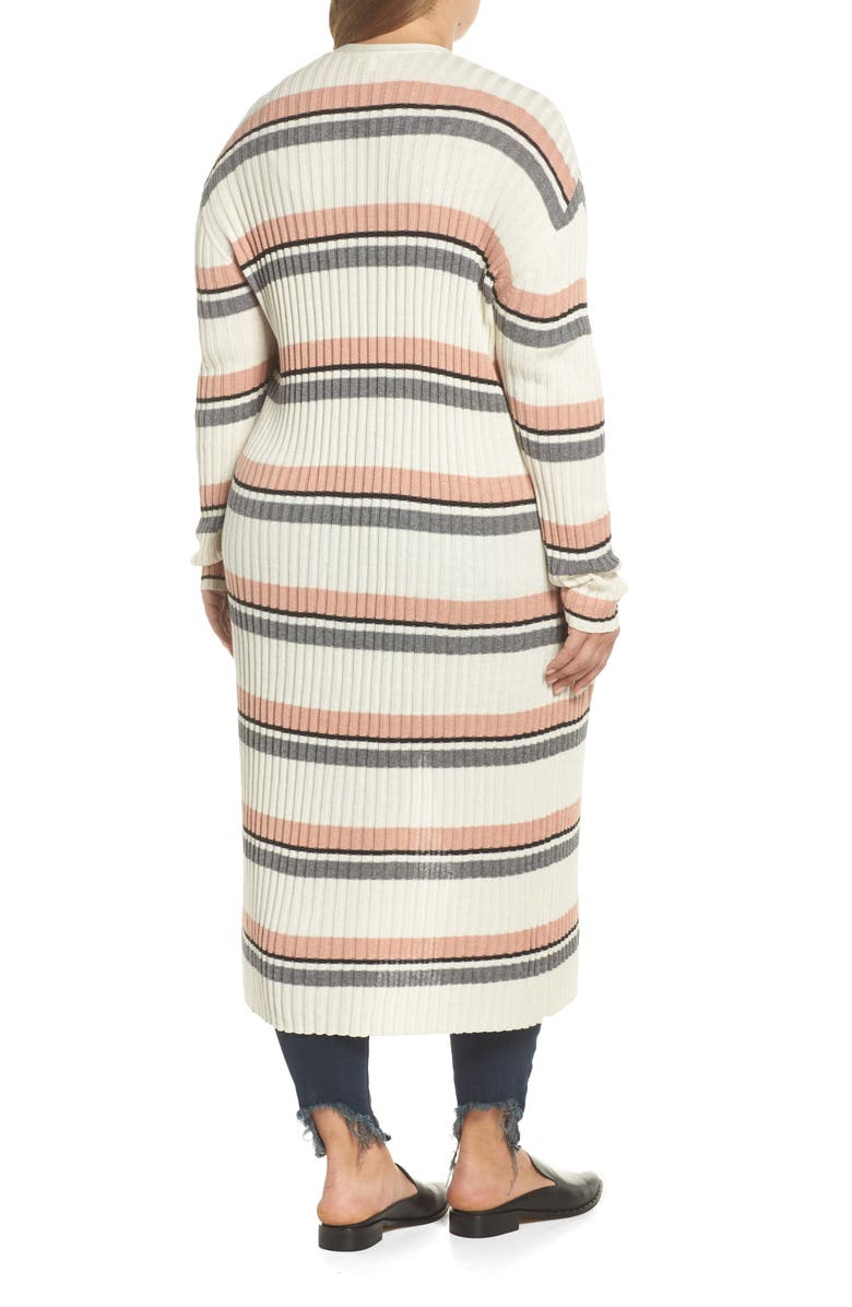 BP. Stripe Midi Open Cardigan, Alternate, color, 