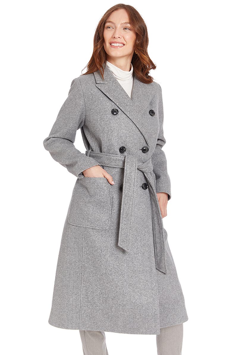 Frye Water Resistant Double Breasted Coat, Alternate, color, Grey