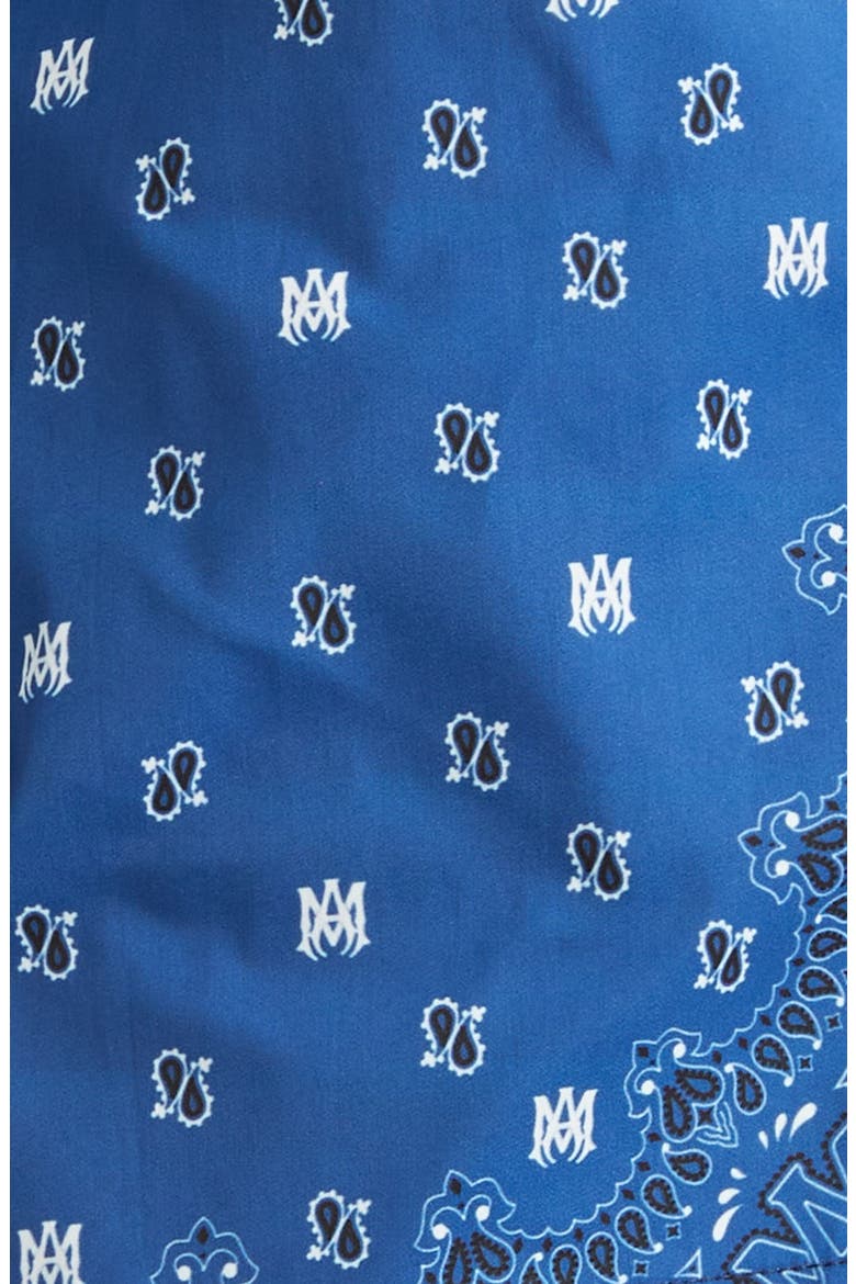 Monogram Paisley Swim Trunks, Alternate, color, BLUE